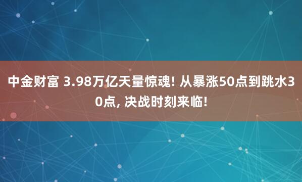 中金财富 3.98万亿天量惊魂! 从暴涨50点到跳水30点, 决战时刻来临!